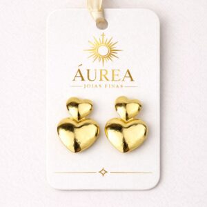 Brinco de Coração Afrodite Dourado