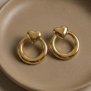 Brinco Coração Serena Banho a Ouro 18k